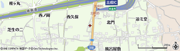 徳島県阿波市土成町吉田中ノ内18周辺の地図