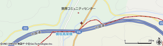 山口県美祢市東厚保町（山中横坂下）周辺の地図