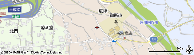 徳島県阿波市土成町宮川内（広坪）周辺の地図