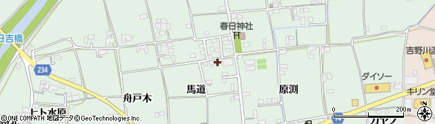 徳島県上板町（板野郡）西分（馬道）周辺の地図