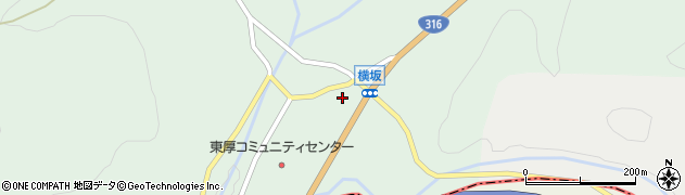 山口県美祢市東厚保町（山中横坂上）周辺の地図