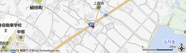 香川県観音寺市植田町727周辺の地図
