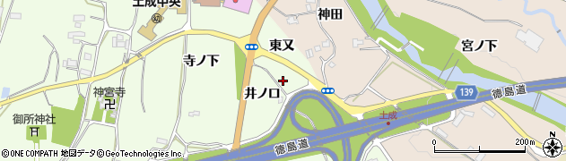 徳島県阿波市土成町吉田（東又）周辺の地図