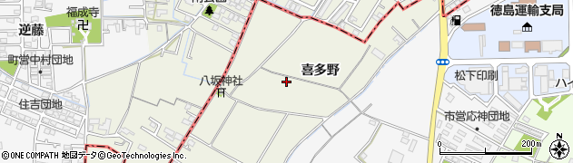 徳島県徳島市応神町西貞方（喜多野）周辺の地図