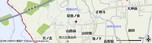 徳島県上板町（板野郡）引野（屋敷ノ東）周辺の地図
