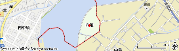 徳島県北島町（板野郡）中村（向須）周辺の地図