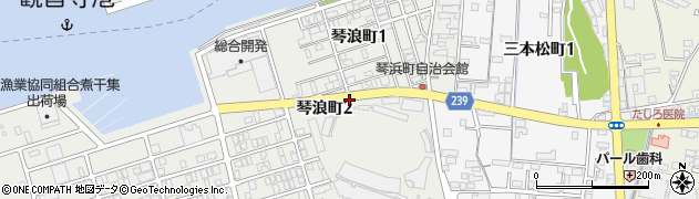 香川県観音寺市琴浪町周辺の地図