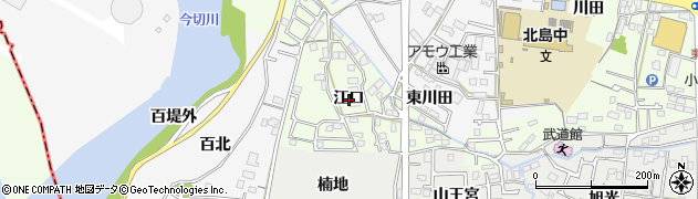 徳島県北島町（板野郡）中村（江口）周辺の地図