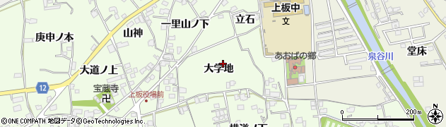 徳島県上板町（板野郡）七條（大学地）周辺の地図