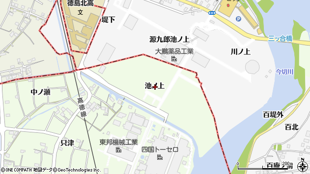 〒771-1153 徳島県徳島市応神町吉成の地図