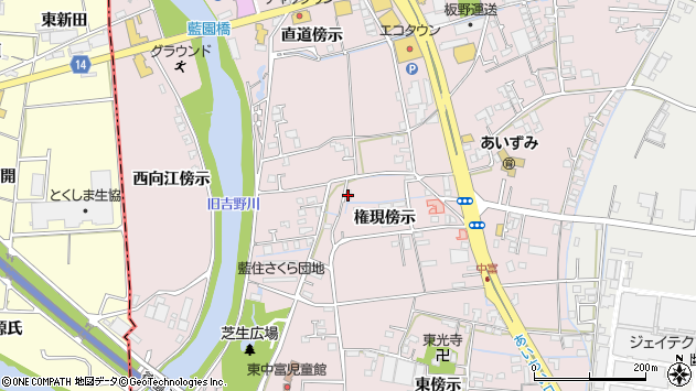〒771-1220 徳島県板野郡藍住町東中富（その他）の地図