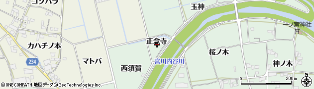 徳島県板野郡上板町西分正念寺周辺の地図