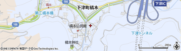 和歌山県海南市下津町橘本周辺の地図