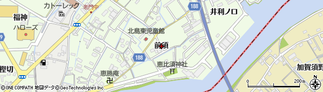 徳島県北島町（板野郡）中村（前須）周辺の地図