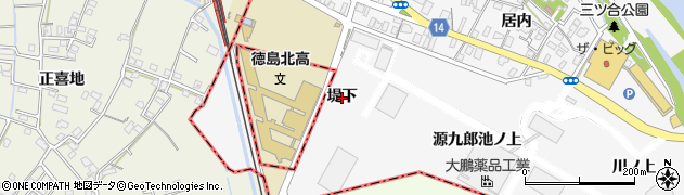 徳島県北島町（板野郡）高房（堤下）周辺の地図