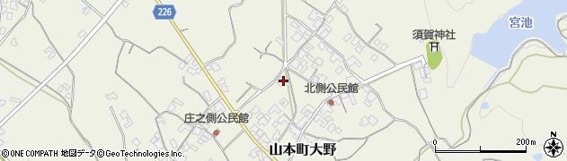 香川県三豊市山本町大野502周辺の地図
