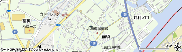 徳島県北島町（板野郡）中村（本須）周辺の地図