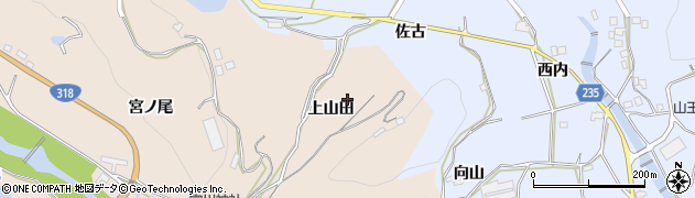 徳島県阿波市土成町宮川内（上山田）周辺の地図