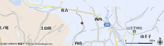 徳島県阿波市土成町高尾向山周辺の地図