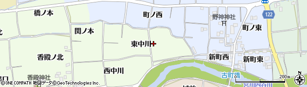 徳島県板野町（板野郡）唐園（東中川）周辺の地図