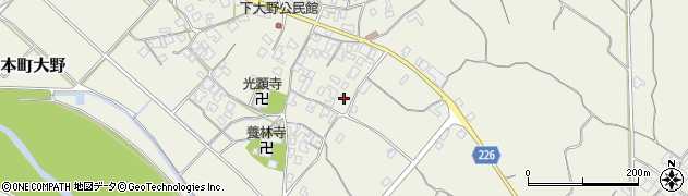 香川県三豊市山本町大野2558-1周辺の地図