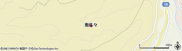 和歌山県紀美野町（海草郡）奥佐々周辺の地図