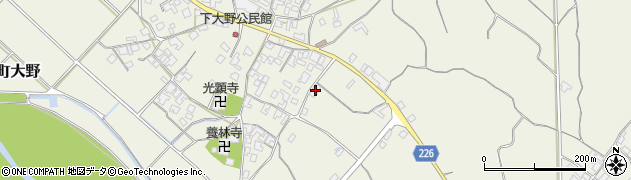 香川県三豊市山本町大野2606周辺の地図