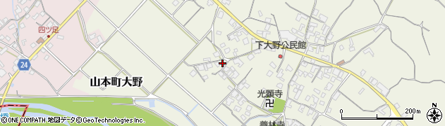 香川県三豊市山本町大野2392周辺の地図