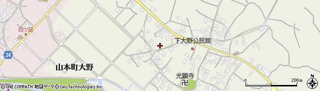 香川県三豊市山本町大野2422周辺の地図