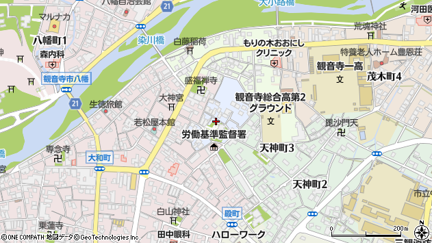〒768-0074 香川県観音寺市幸町の地図