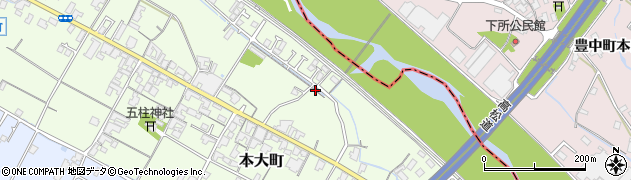 香川県観音寺市本大町周辺の地図