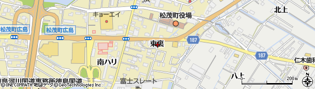 徳島県板野郡松茂町広島東裏周辺の地図
