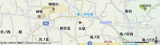 徳島県上板町（板野郡）神宅（大泉）周辺の地図