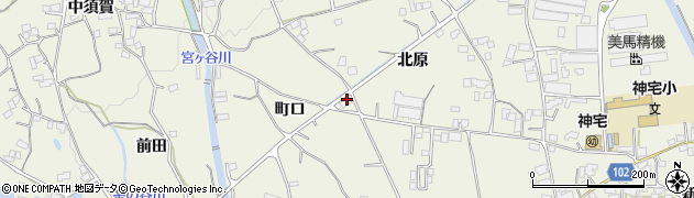 徳島県上板町（板野郡）神宅（町口）周辺の地図