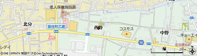徳島県藍住町（板野郡）笠木（西野）周辺の地図