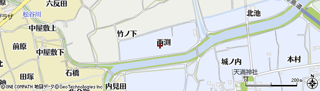 徳島県板野町（板野郡）古城（西渕）周辺の地図