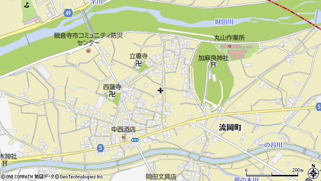 〒768-0014 香川県観音寺市流岡町の地図