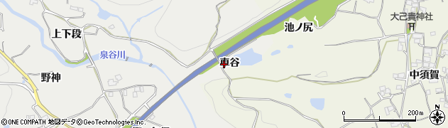 徳島県上板町（板野郡）泉谷（車谷）周辺の地図