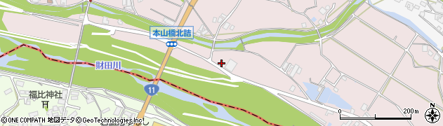 香川県三豊市豊中町本山甲1823周辺の地図