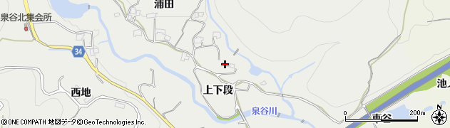 徳島県上板町（板野郡）泉谷（上下段）周辺の地図