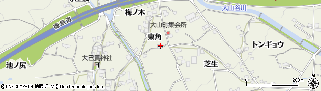 徳島県板野郡上板町神宅東角周辺の地図