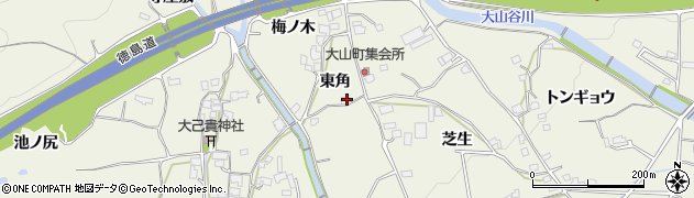 徳島県上板町（板野郡）神宅（東角）周辺の地図