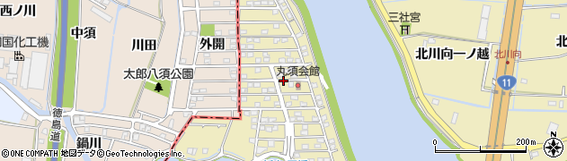 徳島県松茂町（板野郡）広島（丸須）周辺の地図