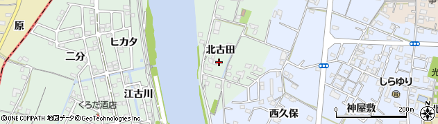 徳島県北島町（板野郡）新喜来（北古田）周辺の地図