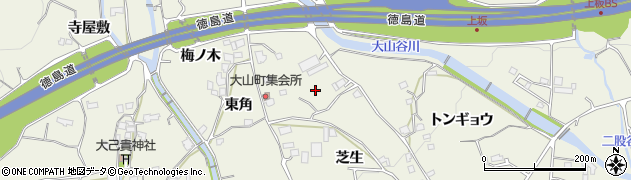 徳島県上板町（板野郡）神宅（大山）周辺の地図