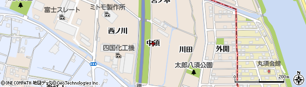 徳島県北島町（板野郡）太郎八須（中須）周辺の地図