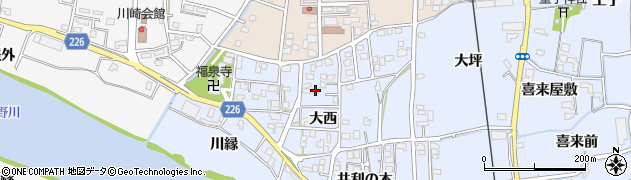 徳島県鳴門市大麻町市場（大西）周辺の地図