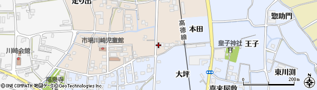 徳島県鳴門市大麻町三俣（津久田）周辺の地図