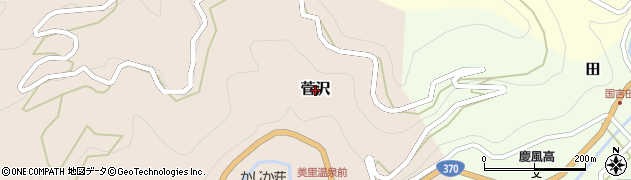 和歌山県紀美野町（海草郡）菅沢周辺の地図