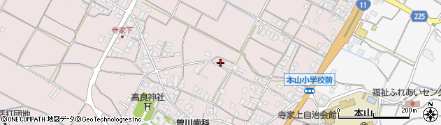 香川県三豊市豊中町本山甲1376周辺の地図